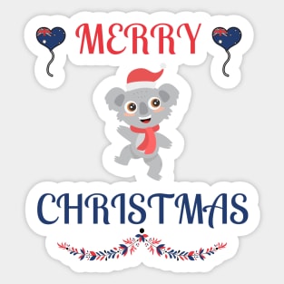 Australian Merry Christmas Koala Sticker